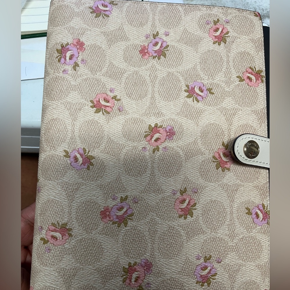 Coach Pink and Cream Floral Notebook Cover